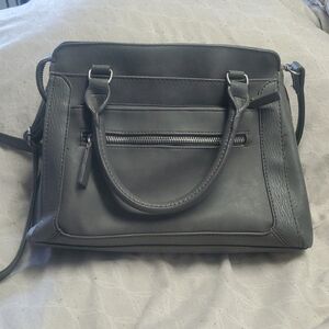 Time and Tru Grey Satchel with Front Zip